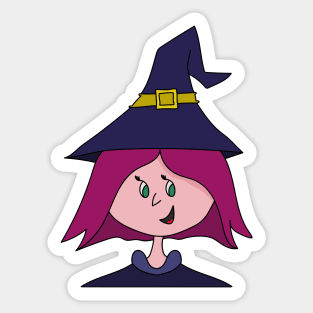 Cute Young Witch Halloween Sticker